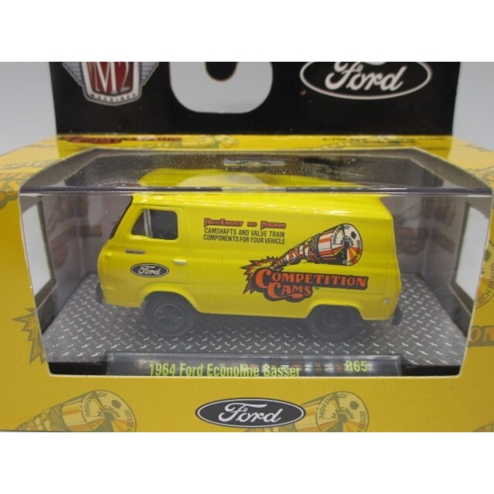 M2 Machines 1964 Ford Econoline Gasser Competition Cams Yellow Diecast Car